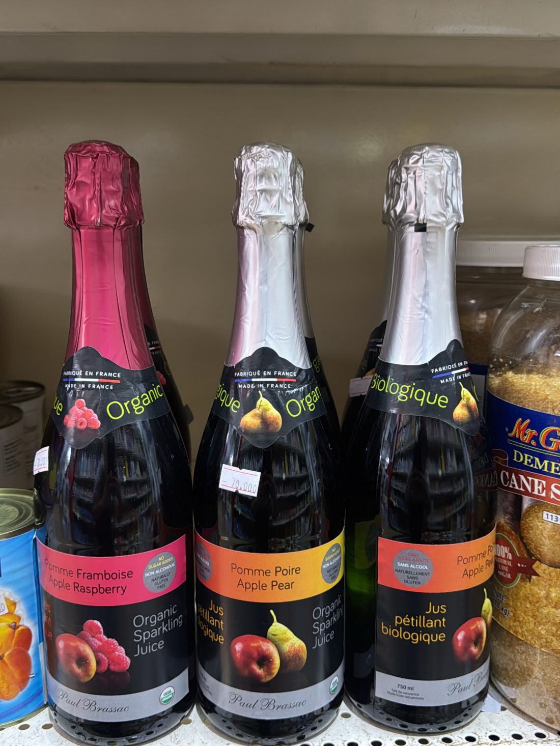 Jus pétillant biologique Paul Brassac Pomme-Framboise et Pomme-Poire — Chronomarket Conakry